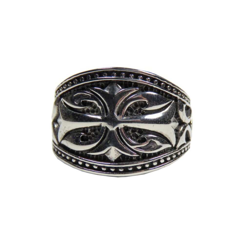 Inox Men's Stainless Steel Polished Cross Ring